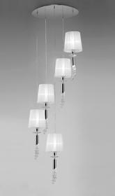 Tiffany Polished Chrome-White Crystal Ceiling Lights Mantra Statement Crystal Fittings
